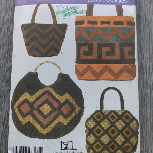 Handbag Sewing Pattern Chenille Purse Shoulder Bag Simplicity 4757 UNCUT - Picture 2 of 10